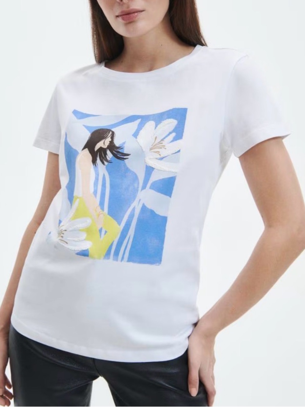 Piazza Italia Short Sleeve T-Shirt with Raised Print - Donna